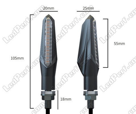 Insieme dei Dimensioni di Indicatori di direzione a LED sequenziali per Moto-Guzzi Eldorado 1400