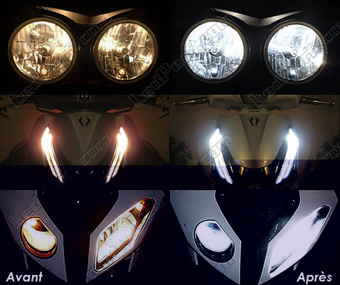LED Indicatori di posizione bianca Xénon Suzuki GSX-F 650 prima e dopo