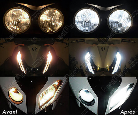 LED Indicatori di posizione bianca Xénon Yamaha BT 1100 Bulldog prima e dopo