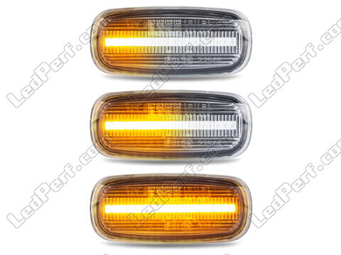 Illuminazione degli indicatori di direzione laterali sequenziali trasparenti a LED per Audi A4 B5