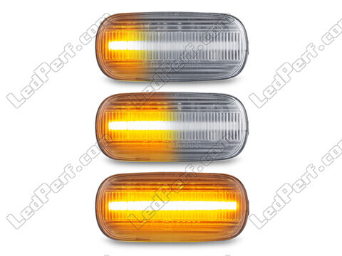 Illuminazione degli indicatori di direzione laterali sequenziali trasparenti a LED per Audi A4 B6