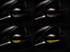 Diverse fasi dello scorrimento della luce degli Indicatori di direzione dinamici Osram LEDriving® per retrovisori di Audi A4 B9