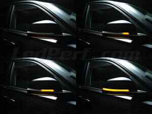Diverse fasi dello scorrimento della luce degli Indicatori di direzione dinamici Osram LEDriving® per retrovisori di BMW X1 (E84)