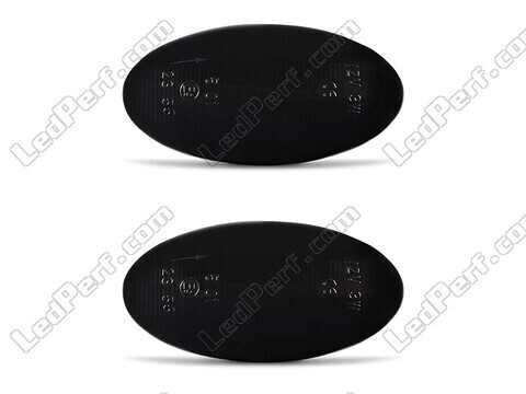 Vista frontale degli indicatori di direzione laterali dinamici a LED per Citroen Xsara Picasso - Colore nero fumé