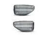Vista frontale degli indicatori di direzione laterali sequenziali a LED per Dacia Duster 2 - Colore trasparente