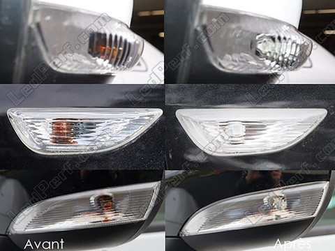 LED Ripetitori laterali Dacia Sandero 3 prima e dopo