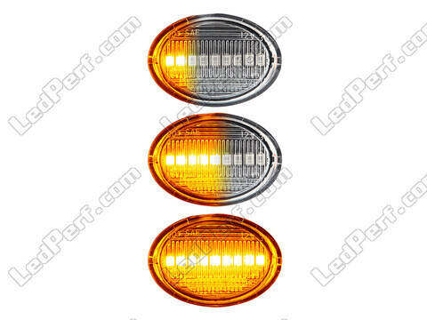 Illuminazione degli indicatori di direzione laterali sequenziali trasparenti a LED per Fiat 500