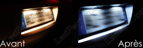 LED targa Fiat 500X prima e dopo