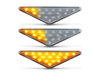 Illuminazione degli indicatori di direzione laterali sequenziali trasparenti a LED per Ford Focus MK1