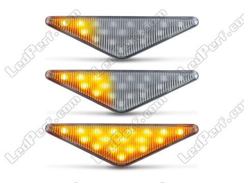 Illuminazione degli indicatori di direzione laterali sequenziali trasparenti a LED per Ford Focus MK1