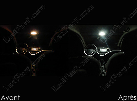 LED Plafoniera anteriore Kia Picanto 2 prima e dopo