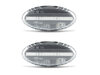 Vista frontale degli indicatori di direzione laterali sequenziali a LED per Mazda 5 phase 1 - Colore trasparente