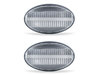 Vista frontale degli indicatori di direzione laterali sequenziali a LED per Mercedes Citan - Colore trasparente