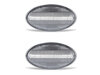 Vista frontale degli indicatori di direzione laterali sequenziali a LED per Mini Cabriolet II (R52) - Colore trasparente