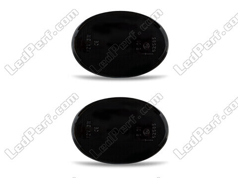 Vista frontale degli indicatori di direzione laterali dinamici a LED per Mini Clubman (R55) - Colore nero fumé