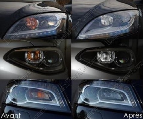 LED Indicatori di direzione anteriori Mitsubishi Pajero III prima e dopo