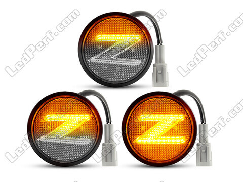 Illuminazione degli indicatori di direzione laterali sequenziali trasparenti a LED per Nissan 370Z
