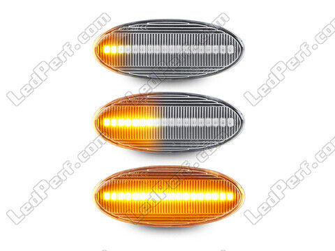 Illuminazione degli indicatori di direzione laterali sequenziali trasparenti a LED per Nissan Micra IV
