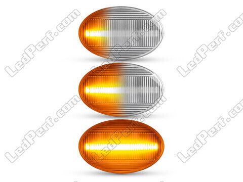 Illuminazione degli indicatori di direzione laterali sequenziali trasparenti a LED per Opel Combo B