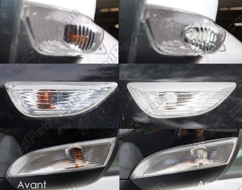 LED Ripetitori laterali Peugeot Partner III prima e dopo