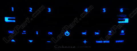 LED Autoradio Cabasse blu Clio 3