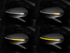 Diverse fasi dello scorrimento della luce degli Indicatori di direzione dinamici Osram LEDriving® per retrovisori di Seat Leon 3 (5F)