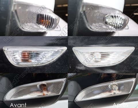 LED Ripetitori laterali Volkswagen Amarok prima e dopo