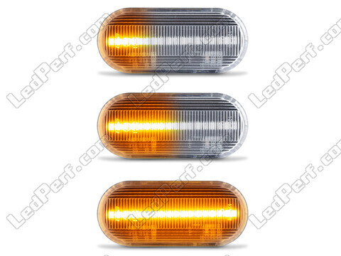 Illuminazione degli indicatori di direzione laterali sequenziali trasparenti a LED per Volkswagen Bora