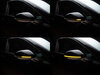 Diverse fasi dello scorrimento della luce degli Indicatori di direzione dinamici Osram LEDriving® per retrovisori di Volkswagen Golf 8