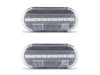 Vista frontale degli indicatori di direzione laterali sequenziali a LED per Volkswagen Polo 6N / 6N2 - Colore trasparente