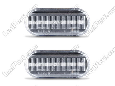 Vista frontale degli indicatori di direzione laterali sequenziali a LED per Volkswagen Polo 6N / 6N2 - Colore trasparente
