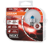 Kit di 2 lampadine H3 Osram Night Breaker Laser +150% - 64151NL-HCB