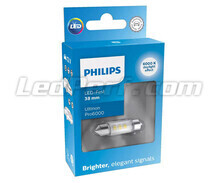 Lampadina navetta LED C7W 38mm Philips Ultinon Pro6000 Bianco Freddo 6000K - 11854CU60X1 - 12V